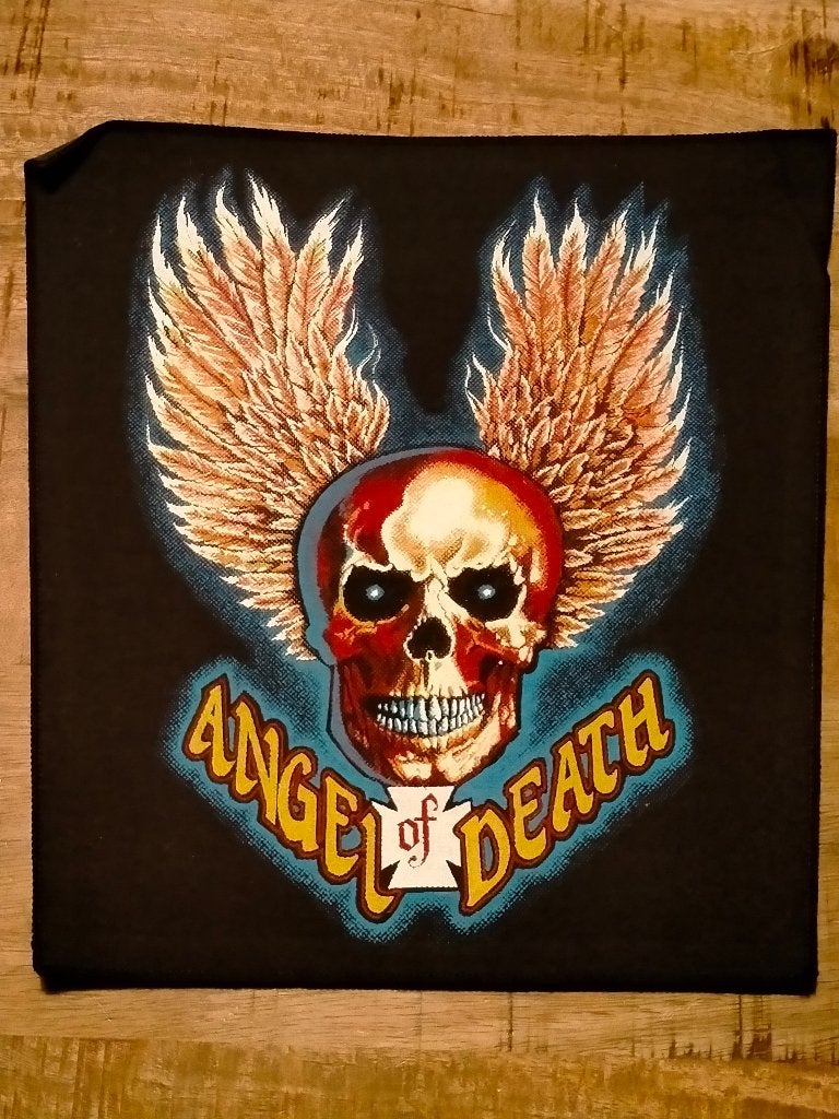 Angel of Death skull wings vintage backpatch back patch, Verzamelen, Ophalen of Verzenden, Zo goed als nieuw, Kleding