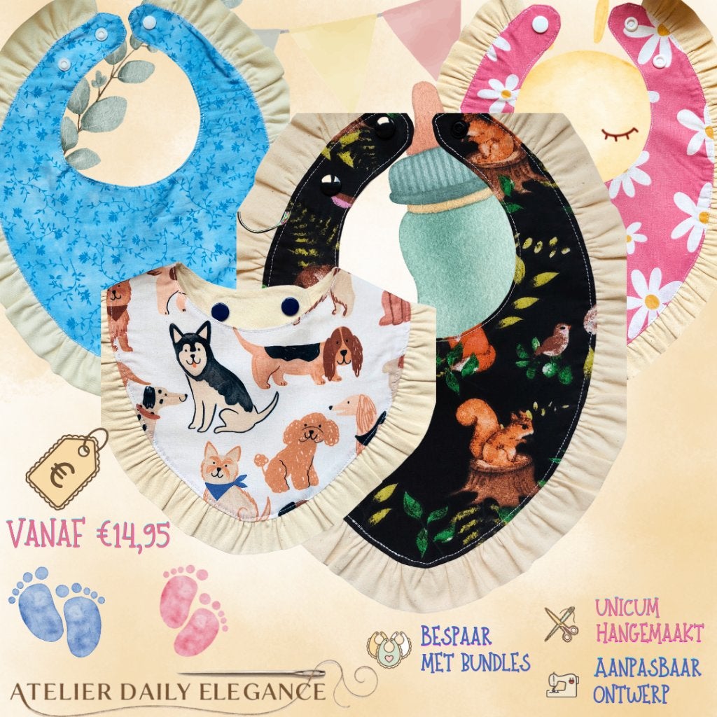 Slabbetjes op Maat | Handmade Baby Bibs | Custom Gift, Ophalen of Verzenden, Nieuw