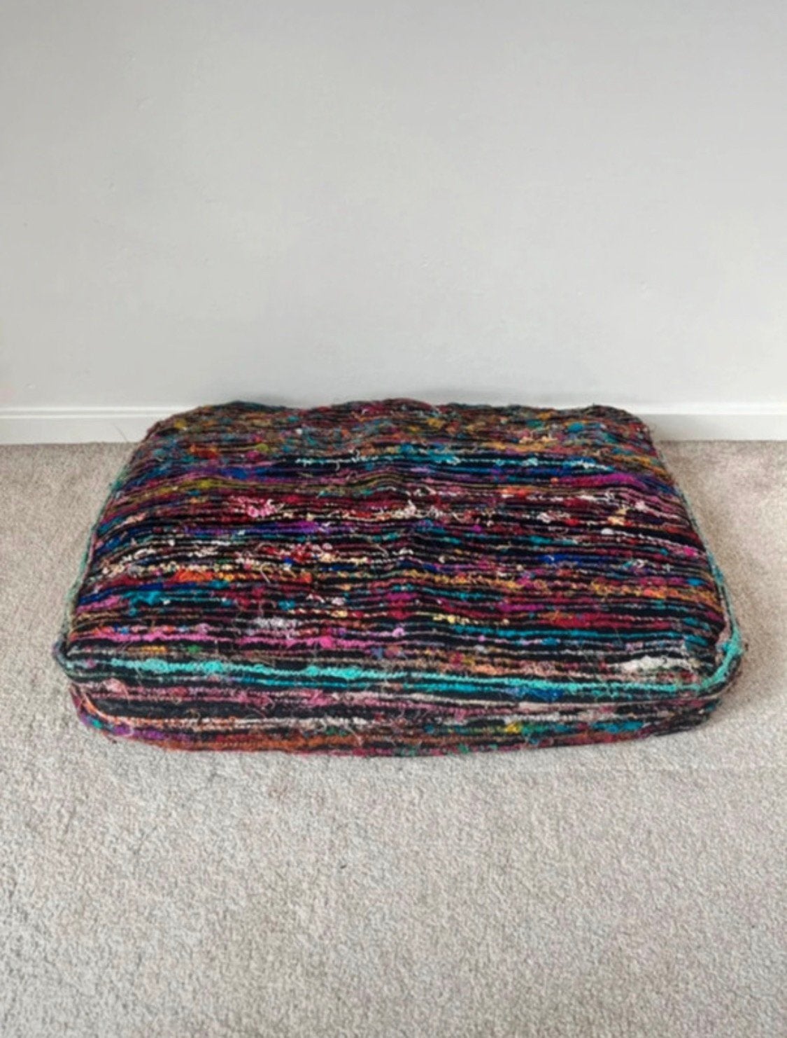 Kleurrijke boho kussenhoes, 64,5x48x7,5cm. Hippie India silk, Overige merken, Gebruikt, Handgemaakt, Sierkussen