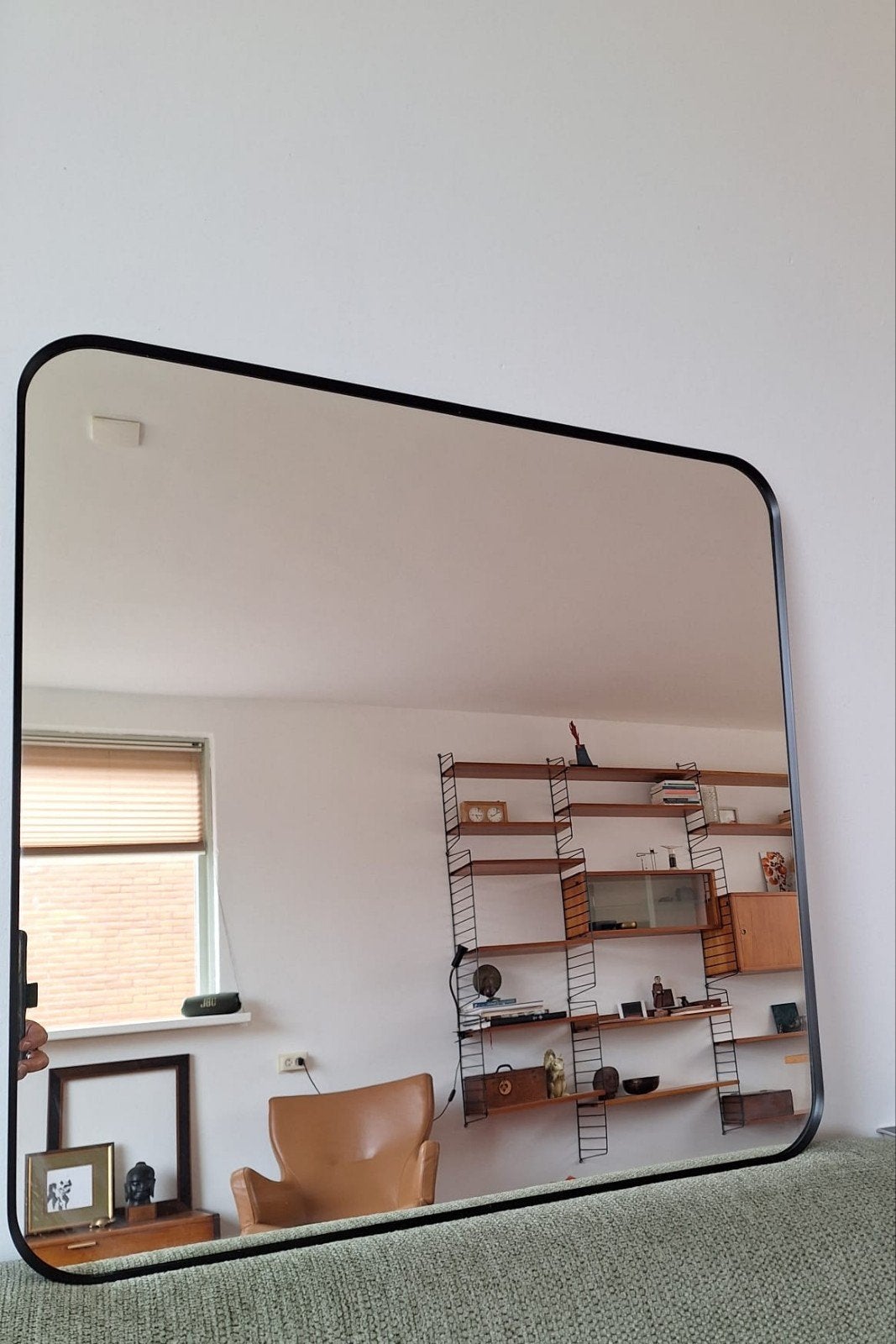 IKEA Lindbyn spiegel vierkant, Vierkant, Ophalen of Verzenden, Zo goed als nieuw, Minder dan 100 cm