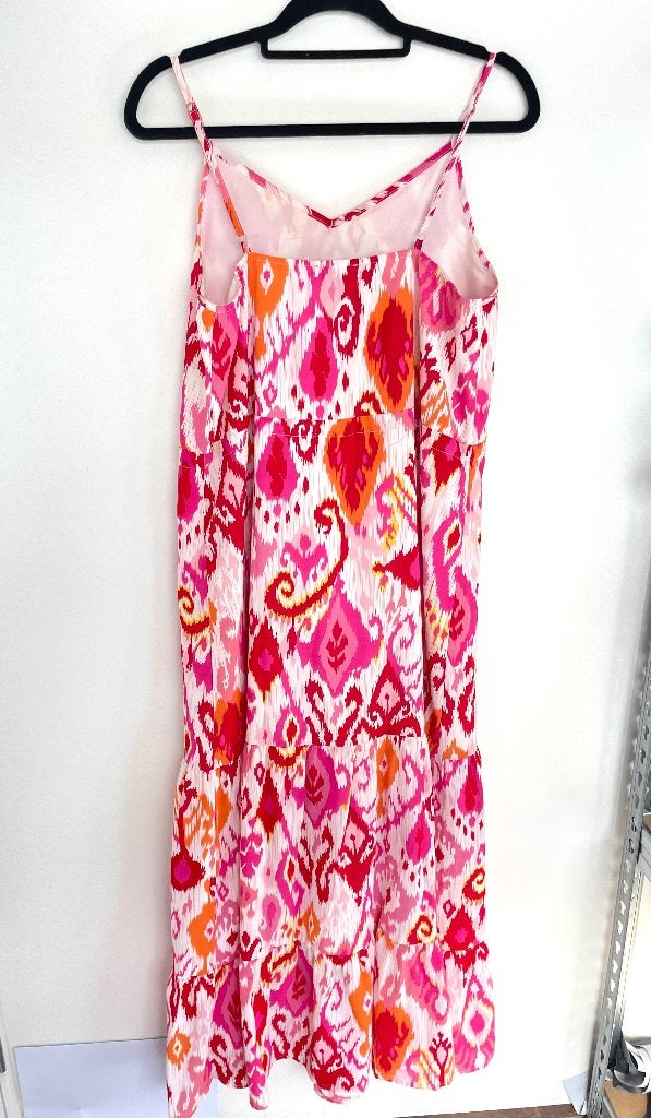 Smashed Lemon maxi jurk maat M 38 aztec print roze ceintuur, Maat 38/40 (M), Active Cheetah BV, Weesperstraat 124B 1112AP Diemen