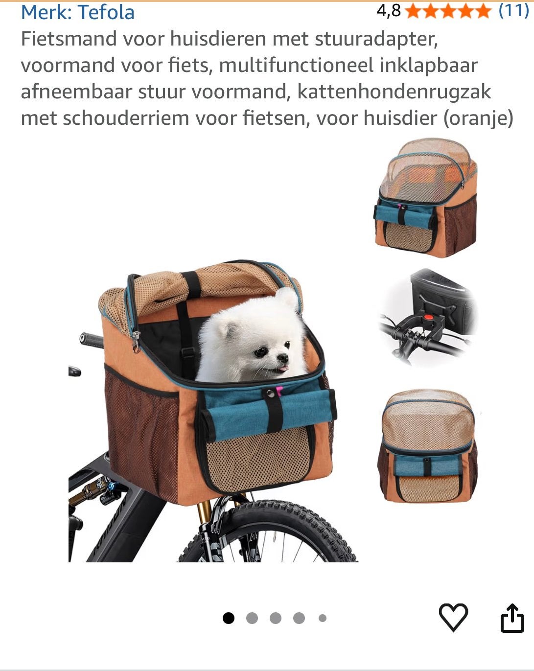 Honden of katten mand voor op de fiets, Fietsen en Brommers, Fietsaccessoires | Fietsmanden, Ophalen of Verzenden, Nieuw, Fietsmand