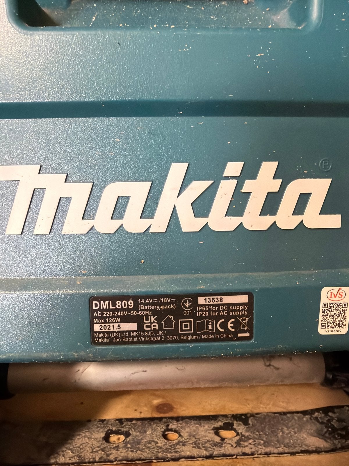 Makita DML809 LED Bouwlamp - Krachtige Werkverlichting, Ophalen, Gebruikt, Minder dan 50 watt, Met statief