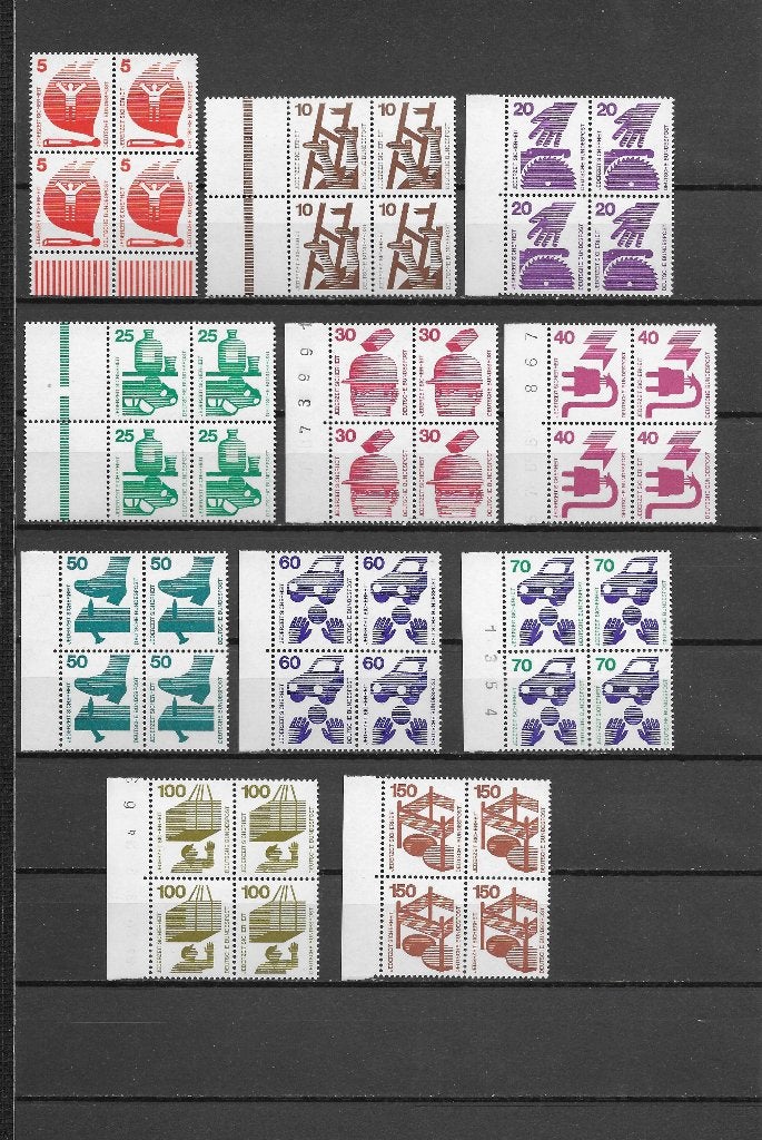 BRD 1971. Michel 694 t/m 703 & 773. Blokken van 4, postfris., Ophalen of Verzenden, BRD, Postfris