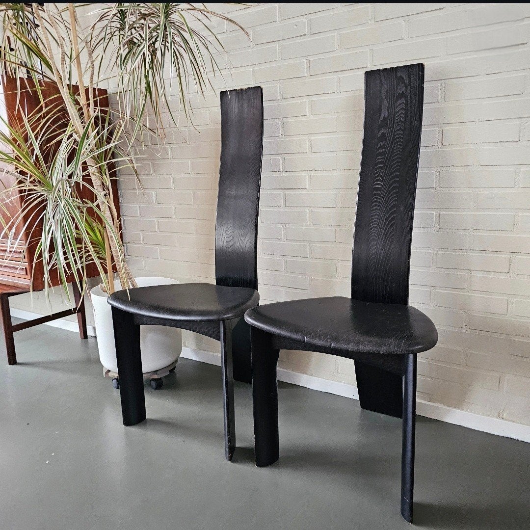 set 'Iris' stoelen Tranekaert Furniture Deens design jr 80, Gebruikt, Twee, Zwart, Ophalen of Verzenden