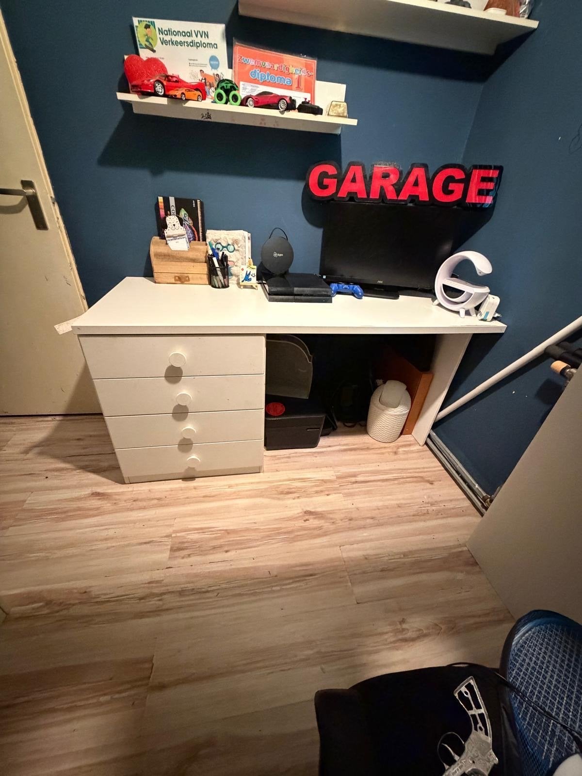 Hangend bed met bureau, Ophalen of Verzenden, Gebruikt, Ledikant