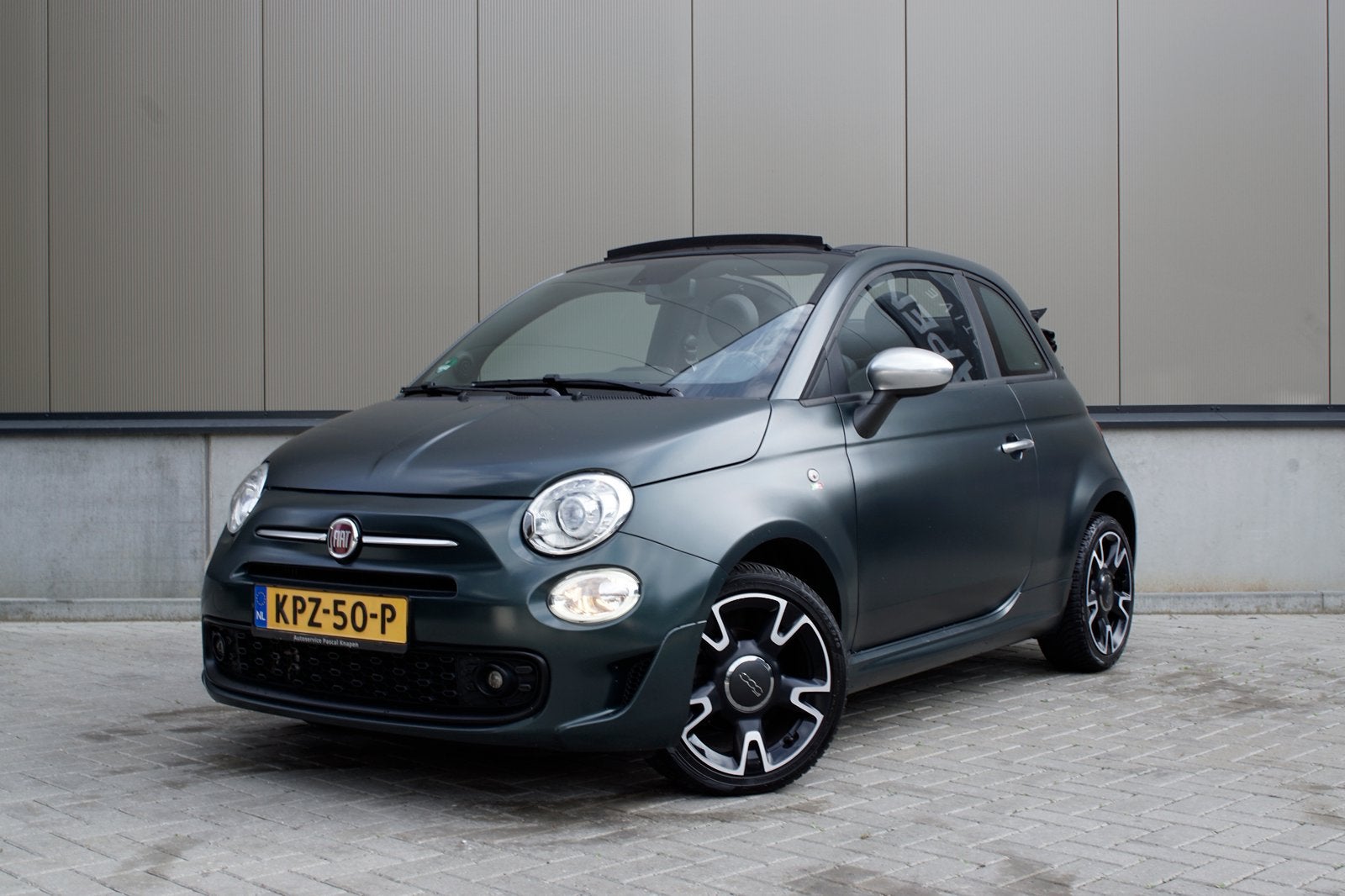 Fiat 500 0.9 Twinair Turbo 85pk 2019 Groen, Auto's, Voorwielaandrijving, Zwart, Leder en Stof, Bedrijf