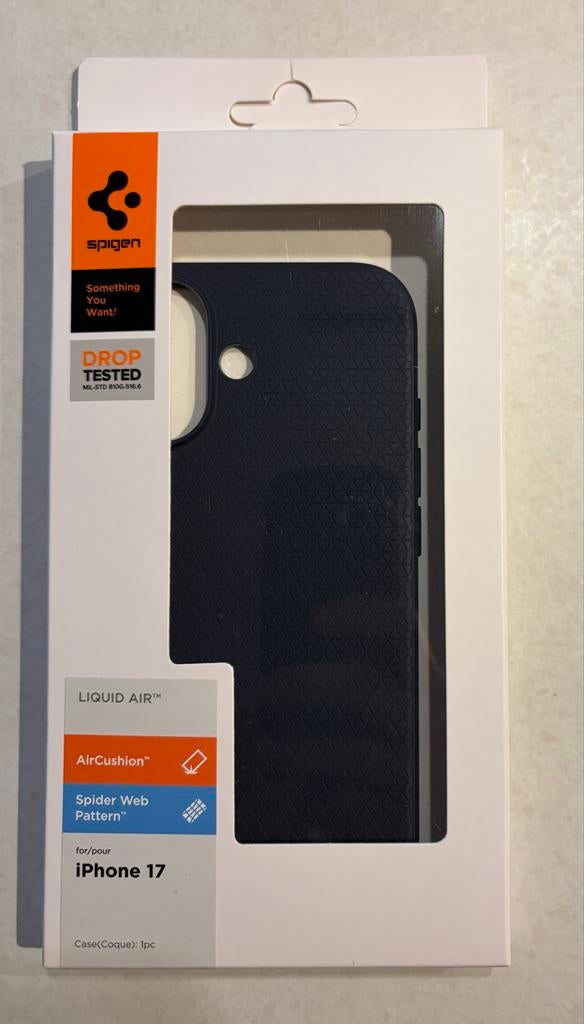 iPhone 17 Hoesje Donkerblauw Spigen, Ophalen of Verzenden, Nieuw, Hoesje of Tasje