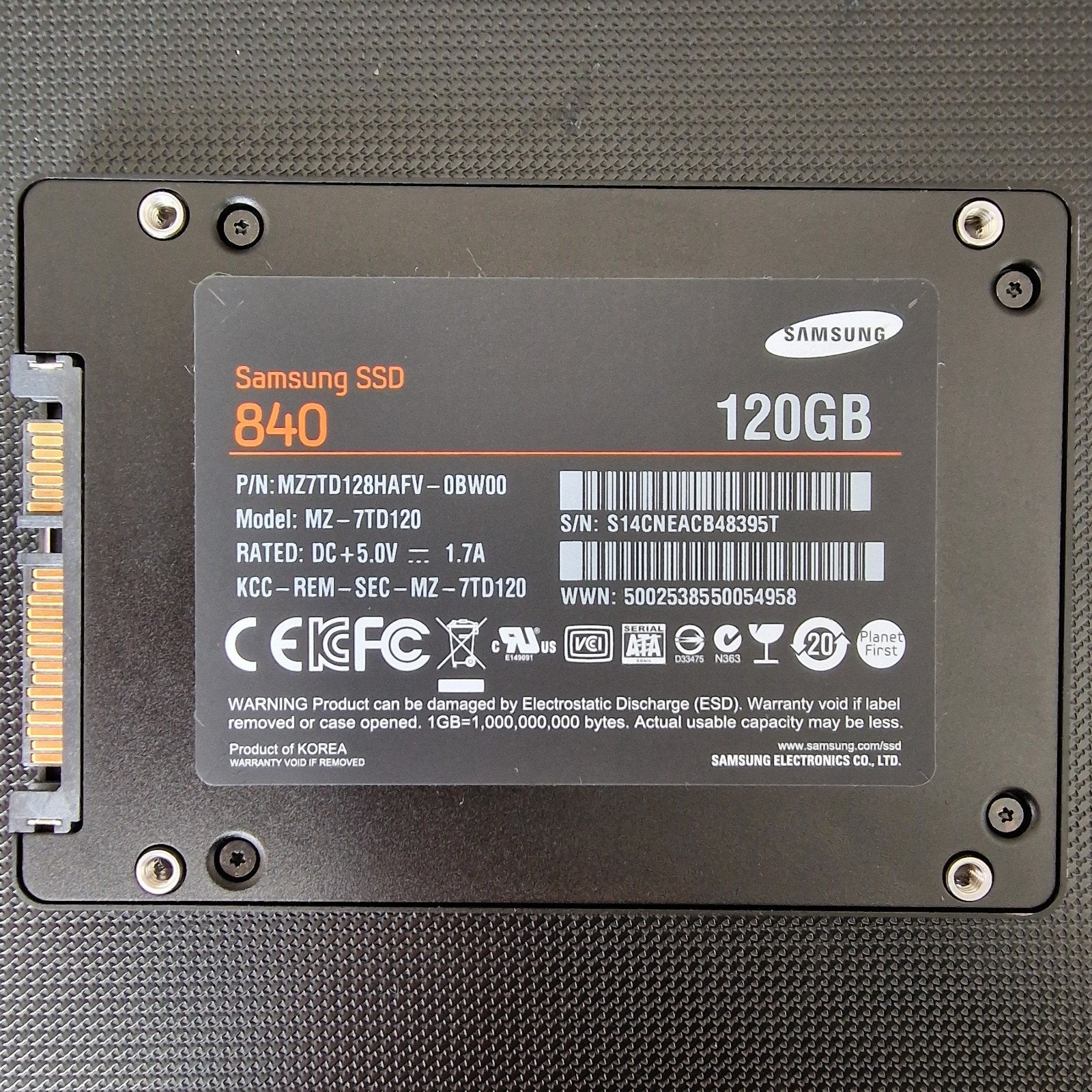 Samsung SSD 840 - 120GB Interne SSD, Computers en Software, Harde schijven, Intern, Gebruikt, Server, Ophalen of Verzenden