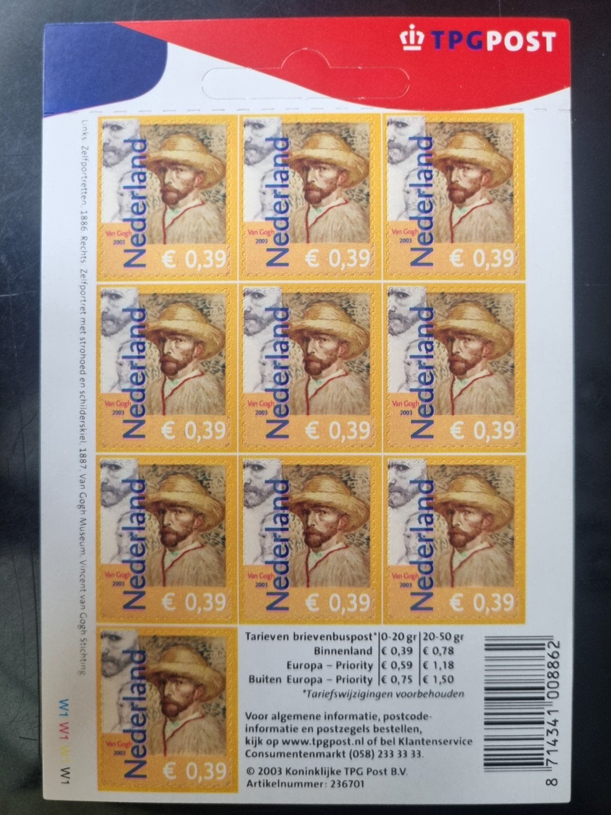 Nederland Hangkaartje V2139b L-fosfor postfris, Postzegels en Munten, Ophalen of Verzenden