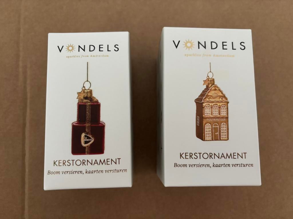 2 Vondels kerstornamenten PostNL, Diversen, Kerst, Ophalen of Verzenden, Nieuw
