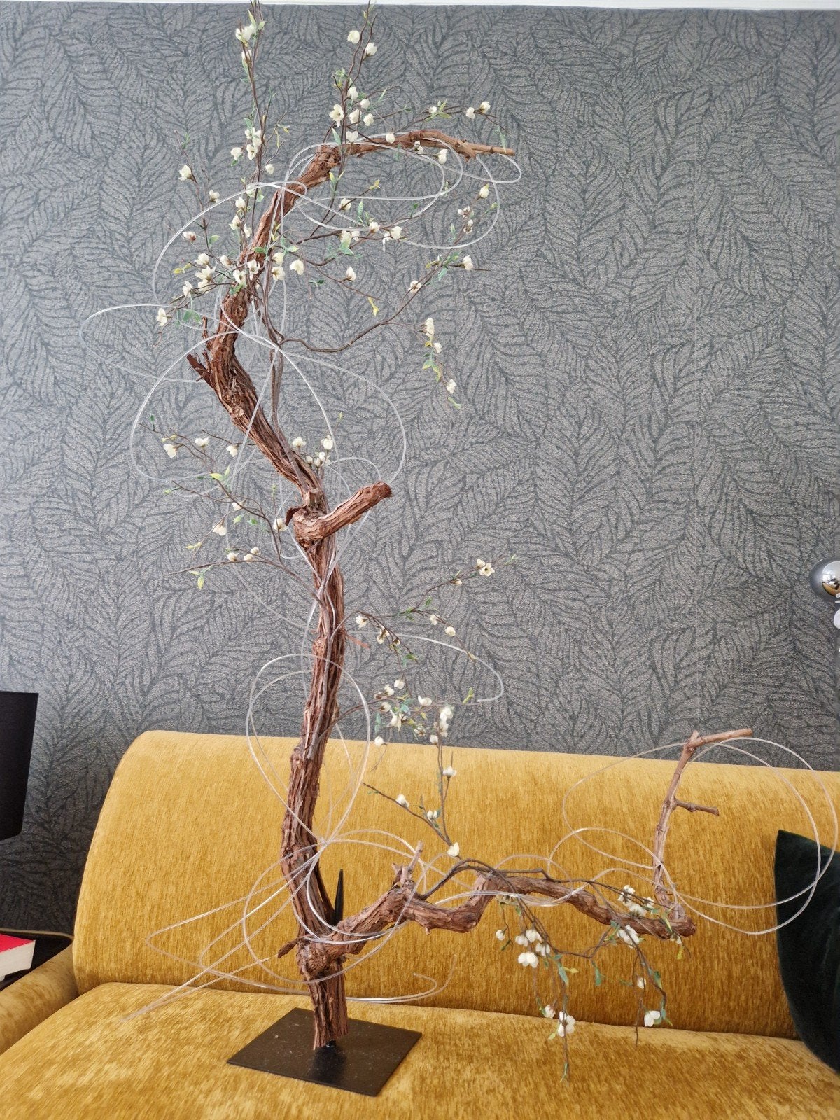 Decoratieve tak met bloesem, Ophalen, Wit, Overige materialen, 75 cm of meer