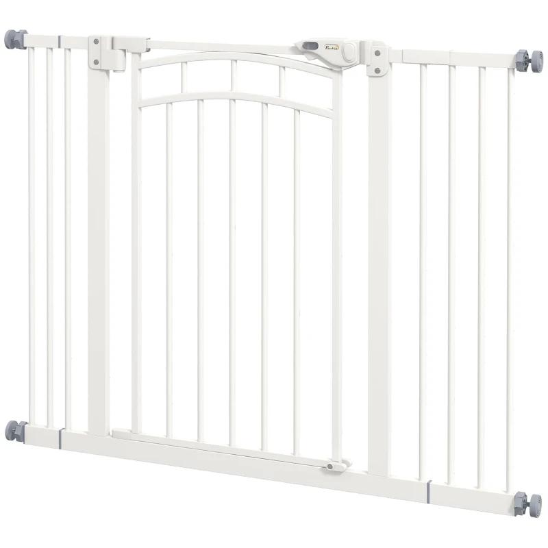 PawHut Hondentraphek Wit - Automatisch Sluitend, 74-100cm, 100 tot 115 cm, Ophalen of Verzenden, Zo goed als nieuw, Klemhekje