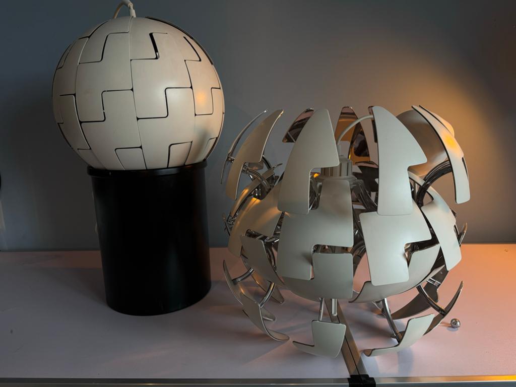 IKEA PS 2014 hanglamp - SET VAN 2 - wit/zilver - open/dicht!, Huis en Inrichting, Ophalen of Verzenden, Gebruikt