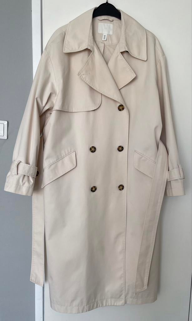 Trenchcoats, Maat 38/40 (M), H&M, Wit, Ophalen of Verzenden