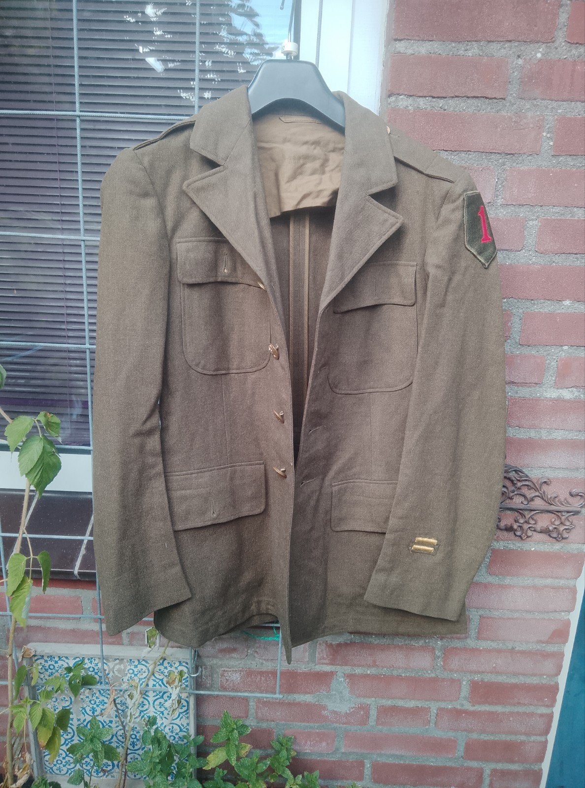 USA jacket met insigne eerste divisie BIG RED ONE, Ophalen of Verzenden, Amerika, Kleding of Schoenen