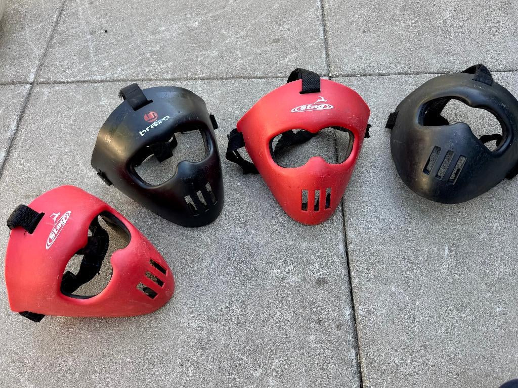 Hockey strafcorner maskers (4x), Ophalen of Verzenden, Gebruikt, Overige typen