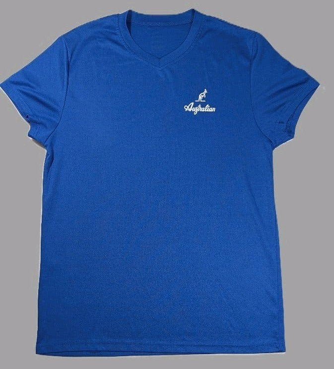 Australian T-shirt  | blauw | M / L | gabber hardcore ZGAN, Ophalen of Verzenden, Zo goed als nieuw, Maat 52/54 (L), Blauw