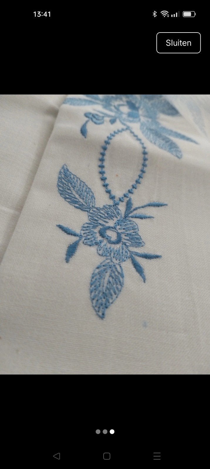 Prachtig vintage linnen laken met bijpassende kussensloop, Ophalen of Verzenden, Eenpersoons, Blauw, Dekbedovertrek