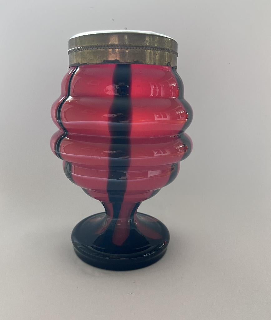 Art Deco Boheems vaas glas, Antiek en Kunst, Antiek | Glas en Kristal, Ophalen of Verzenden