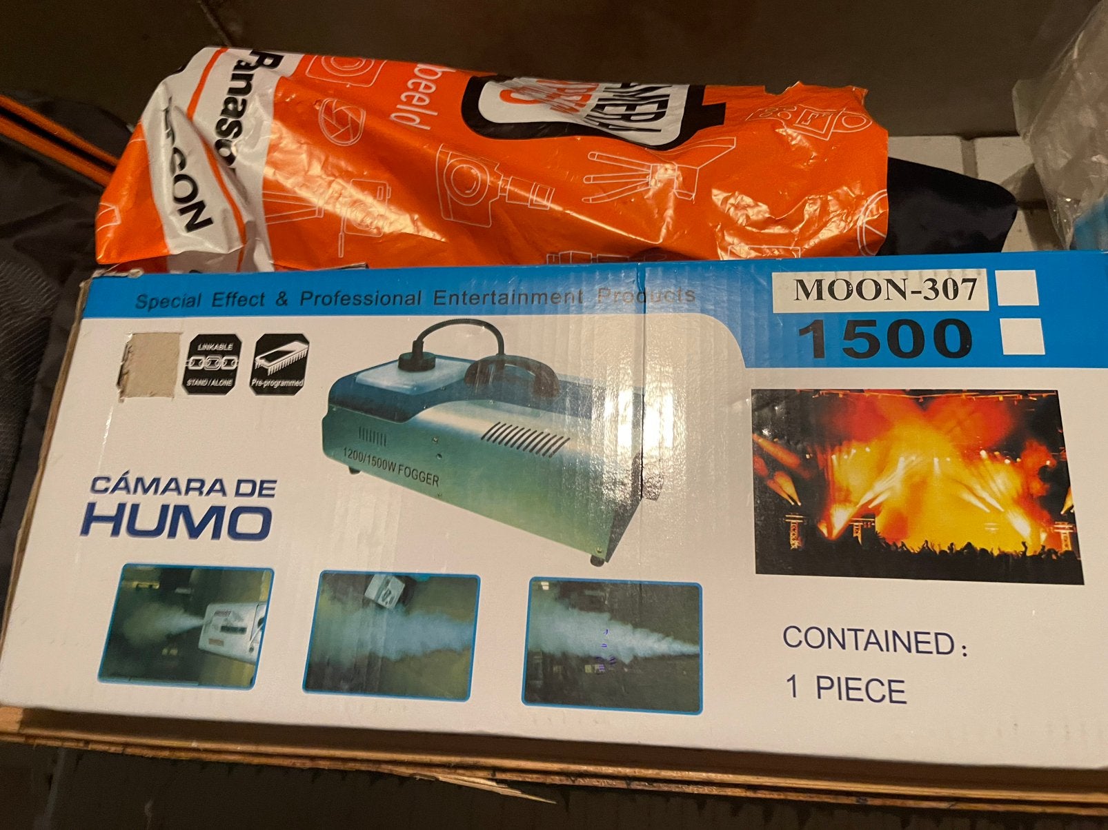 Rookmachine 1500W MOON-307 + AYRA rookvloeistof, Ophalen, Zo goed als nieuw