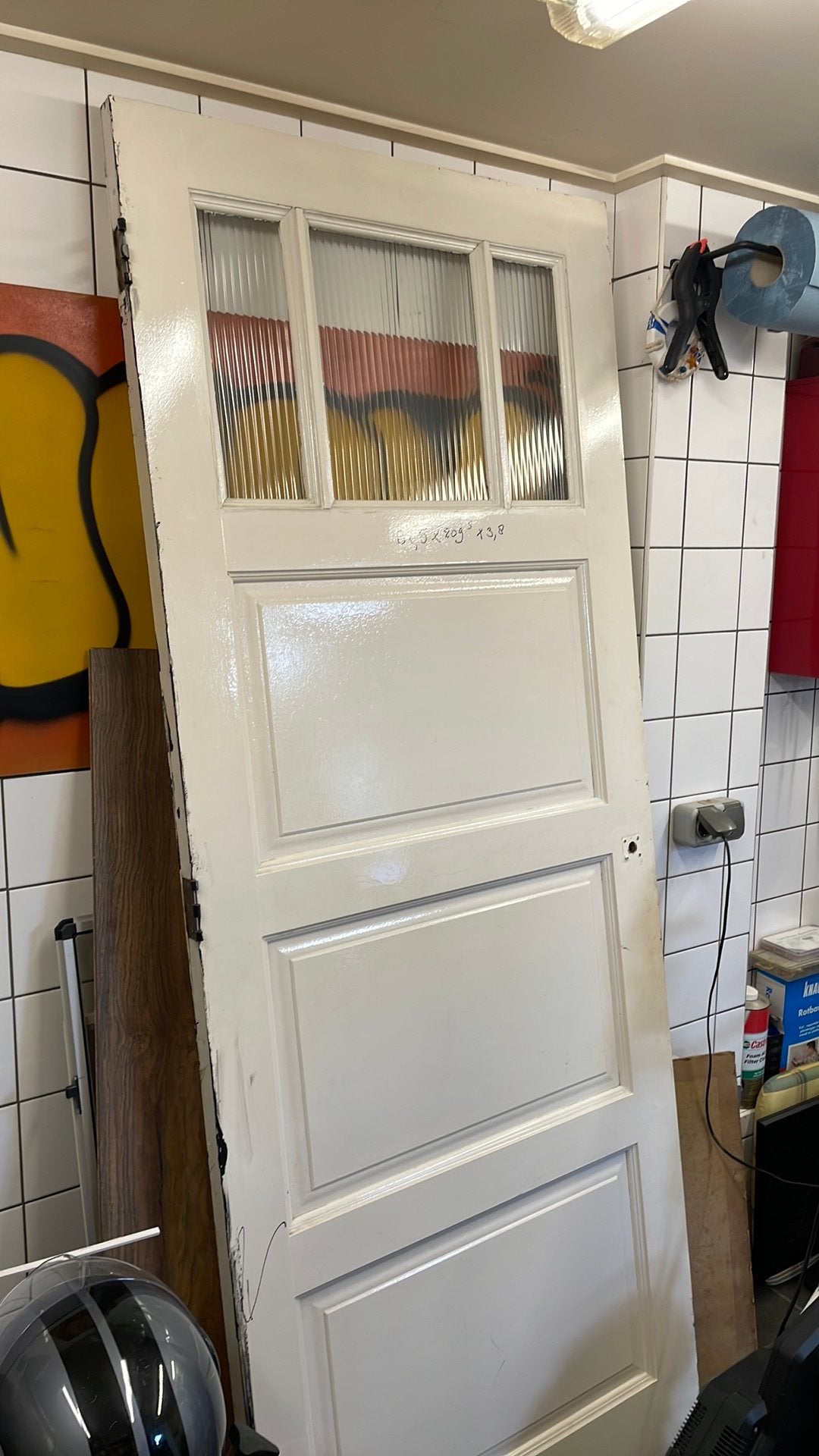 Mooie paneeldeur met glas, Ophalen, Gebruikt, 80 tot 100 cm, Binnendeur