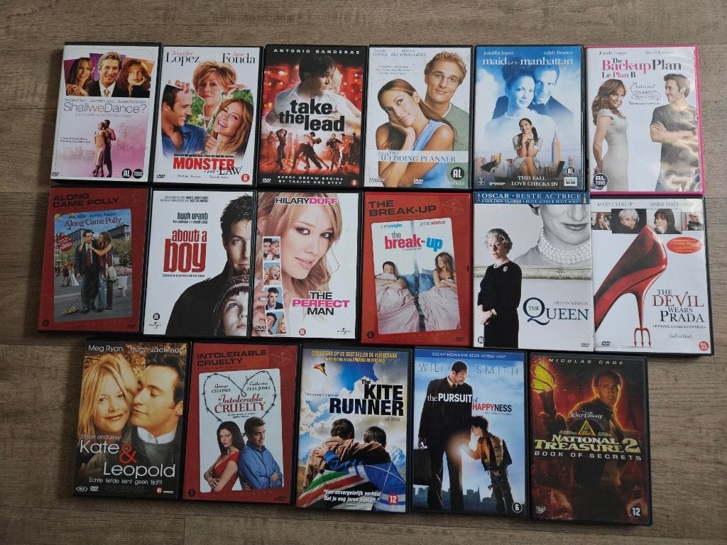 Diverse dvd's:Jennifer Loperz, Hilary Duff, Jennifer Aniston, 2000 tot heden, Alle leeftijden, Overige genres, Zo goed als nieuw