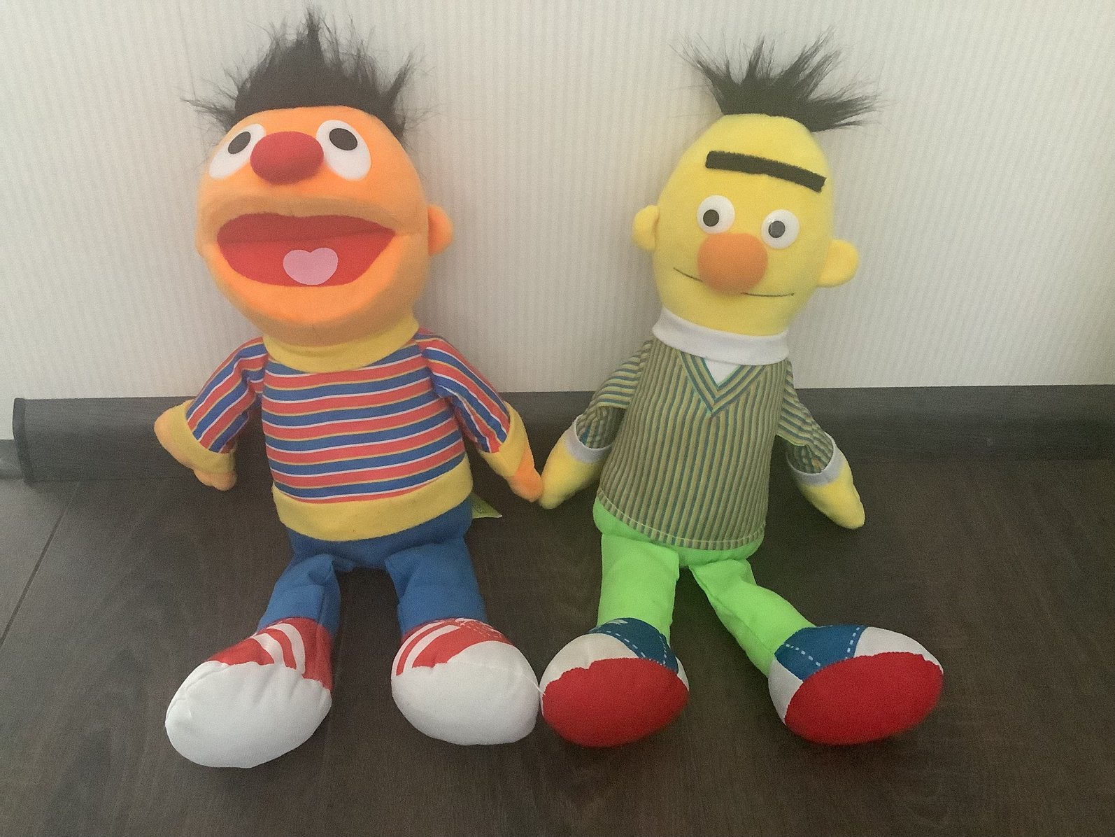 Sesamstraat knuffels Ernie & Bert groot 40 cm., Overige karakters, Ophalen of Verzenden, Zo goed als nieuw, Overige typen