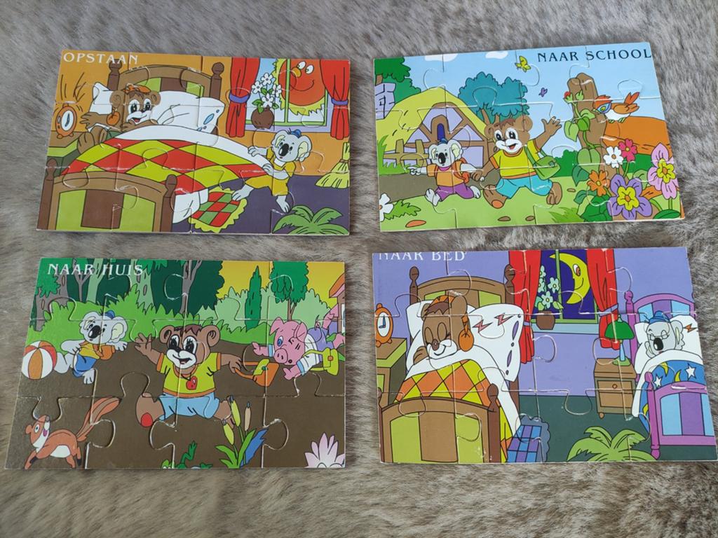 Houten puzzels met dagritme thema voor kinderen, Kinderen en Baby's, 2 tot 4 jaar, Gebruikt, 10 tot 50 stukjes, Ophalen of Verzenden