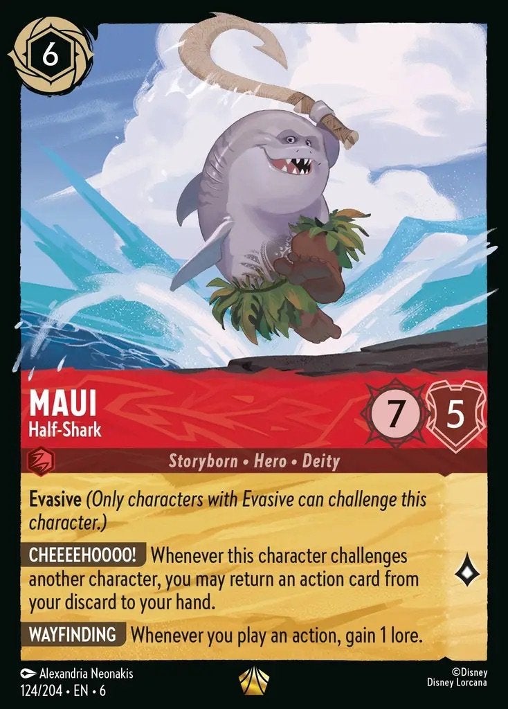 Disney Lorcana - Azurite Sea - 124 - Maui - Half-Shark, Ophalen of Verzenden, Nieuw, Losse kaart
