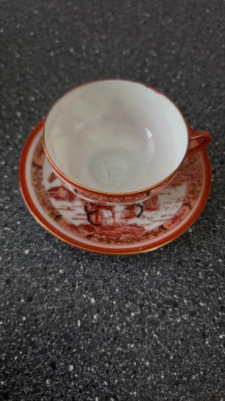 Vintage Chinees porseleinen theekopje met schotel, Ophalen of Verzenden