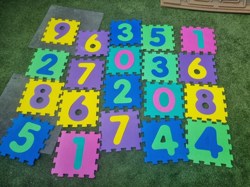 Puzzelmat met cijfers - 20 stuks, Ophalen, Gebruikt, Puzzelen