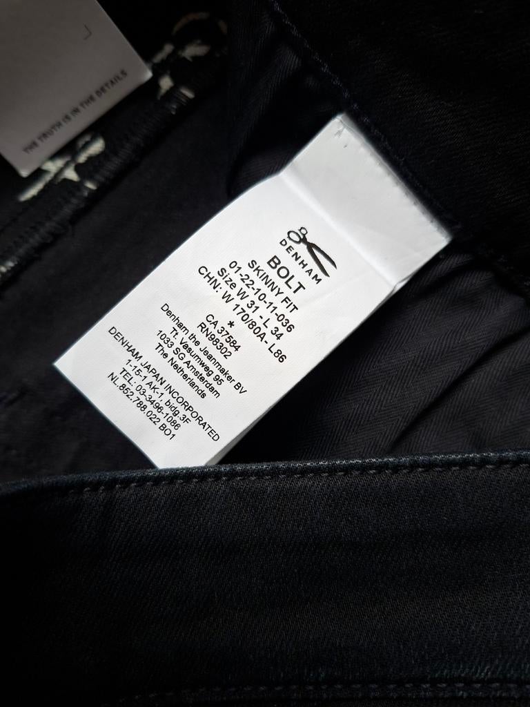 DENHAM Bolt skinny fit jeans W31 L34, Blauw, Nieuw, W32 (confectie 46) of kleiner, Ophalen of Verzenden