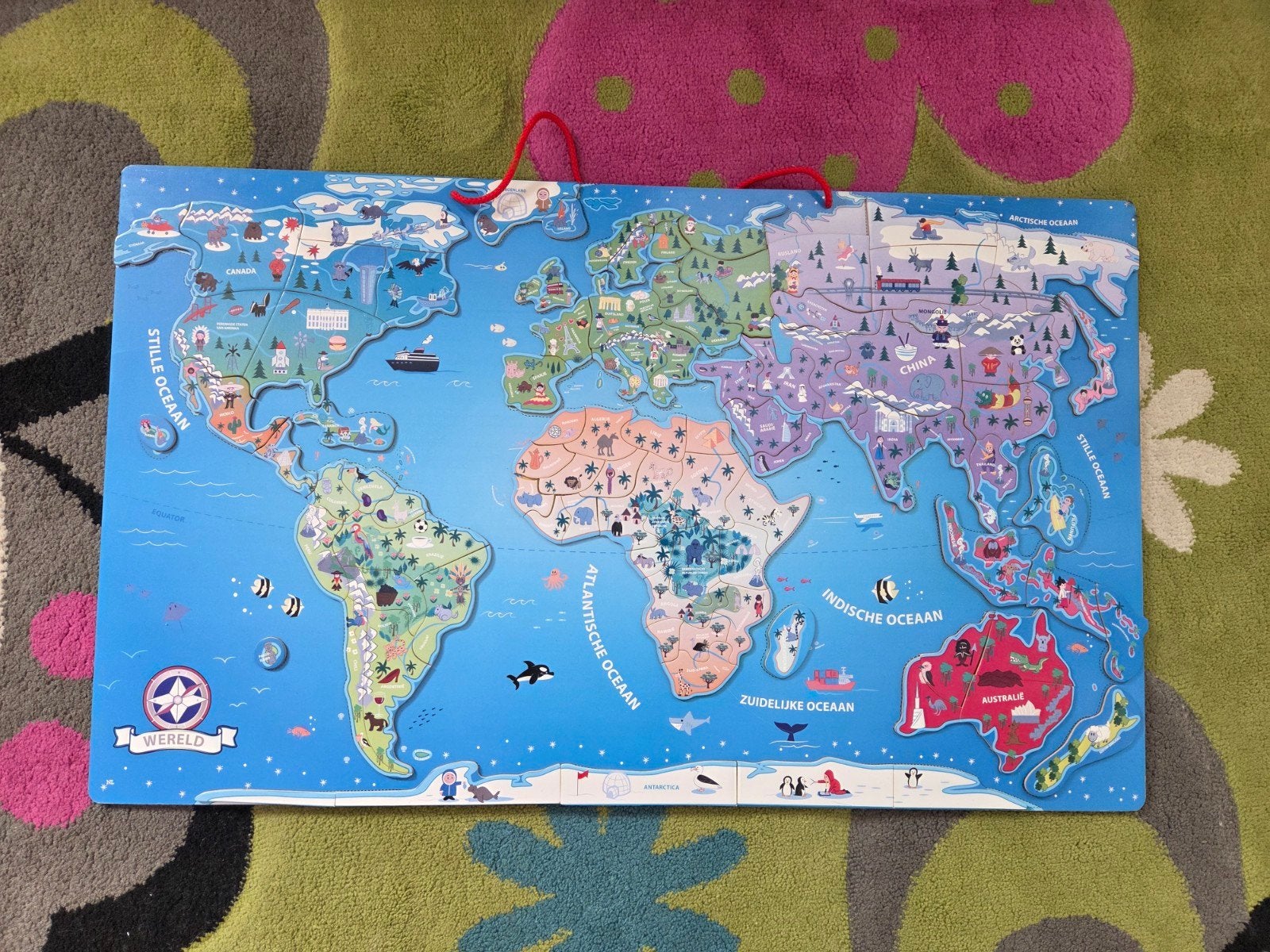 Houten Wereldkaart Puzzel voor Kinderen, Ophalen