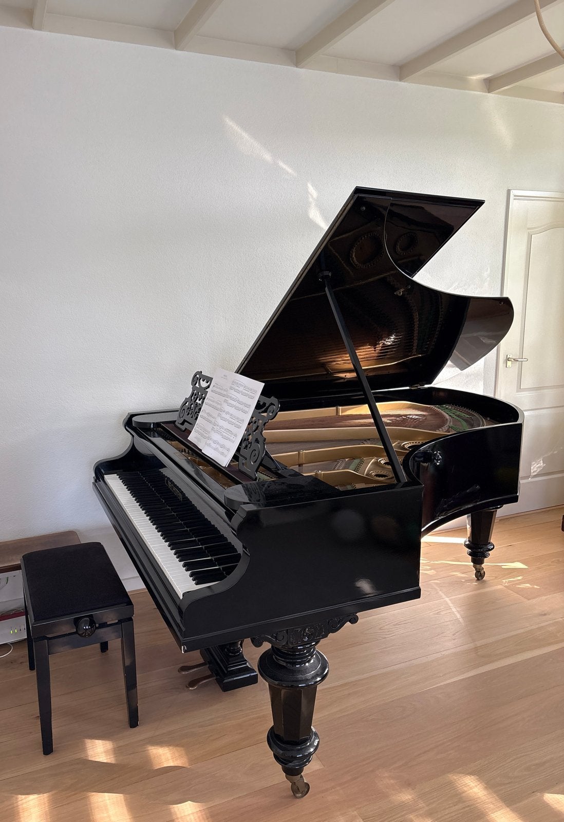 C. Bechstein Vleugel - Zwart Hoogglans, Muziek en Instrumenten, Ophalen, Gebruikt, Zwart, Hoogglans