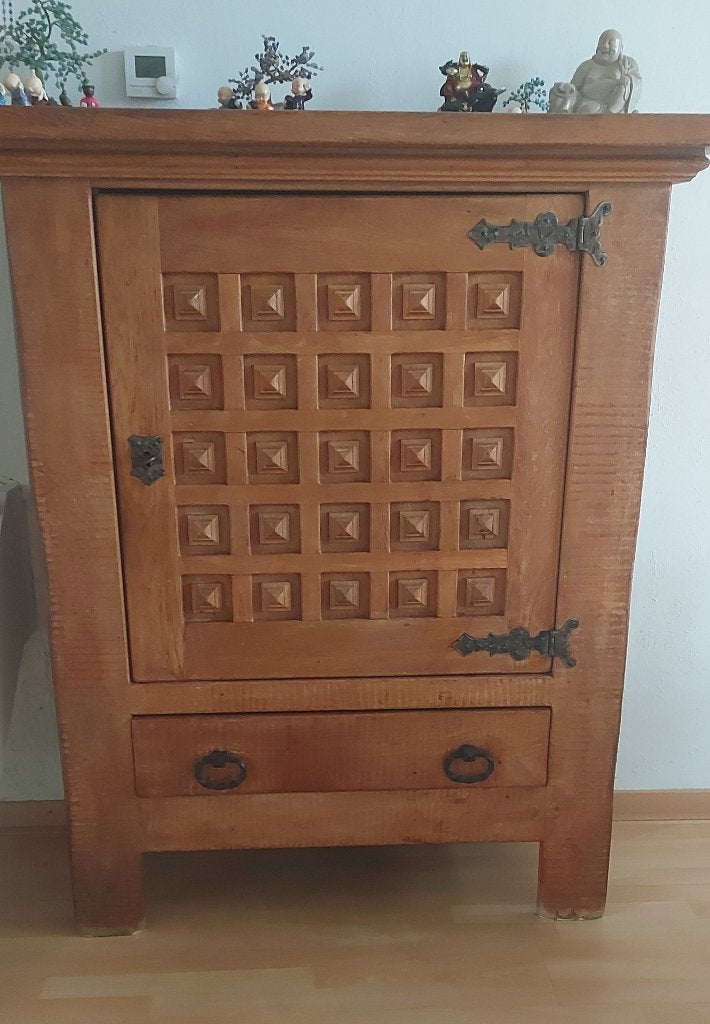 Eiken broodkast, Ophalen, Gebruikt, 100 tot 150 cm, Eikenhout