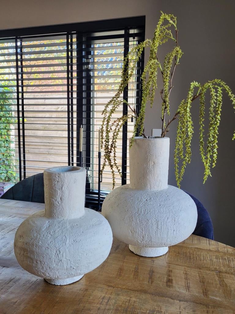 Pot landelijk vaas , hotel chic , creme kleur, Huis en Inrichting, Woonaccessoires | Vazen, Overige kleuren, Aardewerk of Porselein