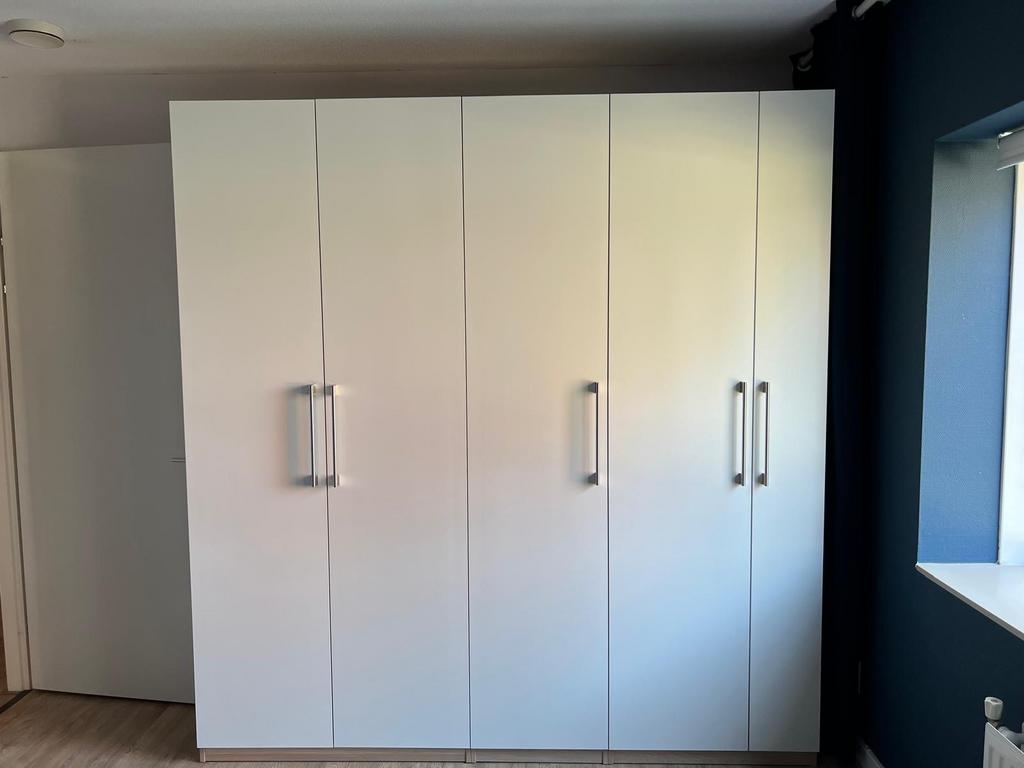 IKEA PAX kledingkast (wit/eiken), Eikenhout, 200 cm of meer, Zo goed als nieuw, 200 cm of meer