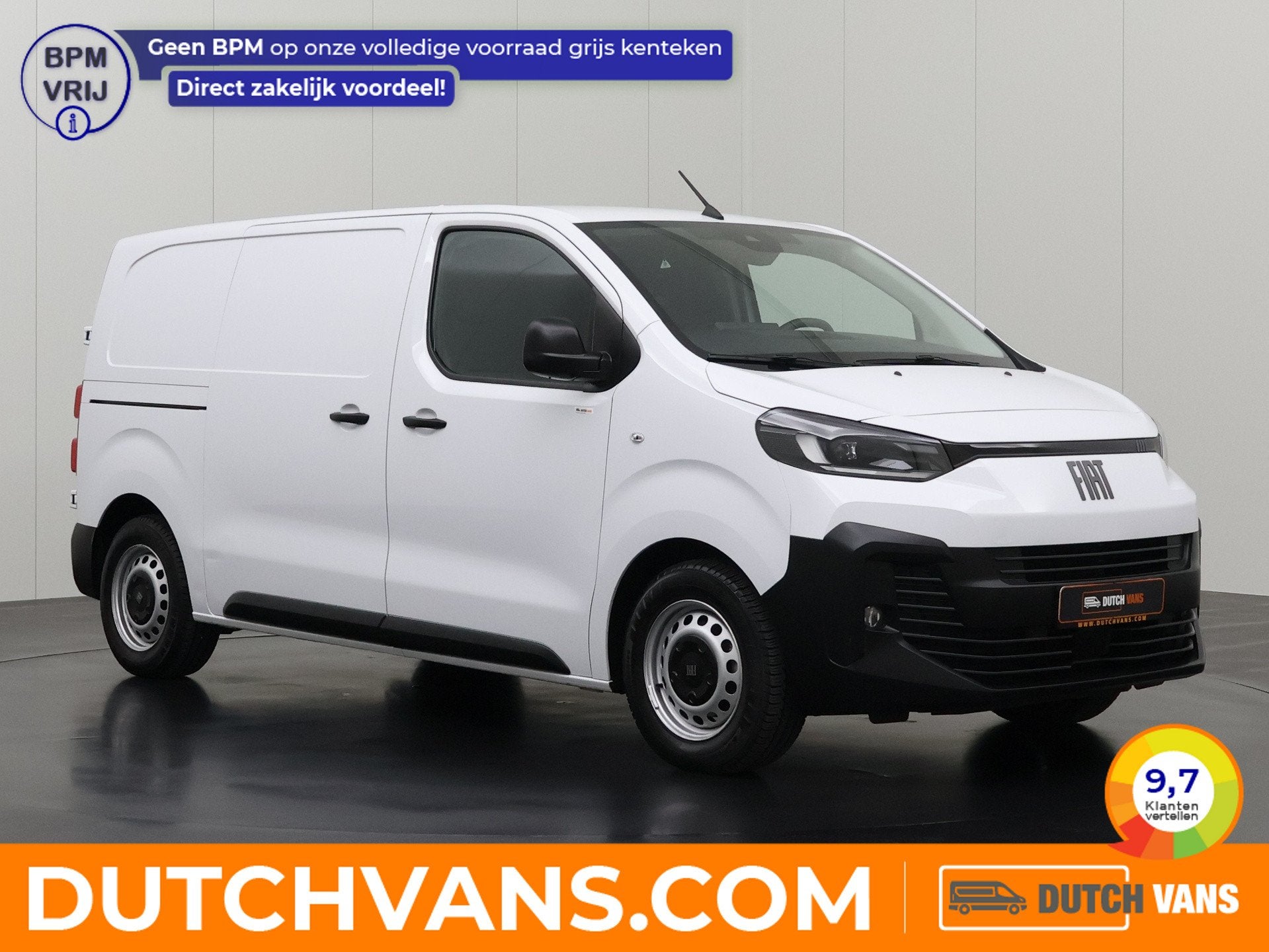 Fiat Scudo Lang 75KWh | Elektrisch | Multimedia | Camera | 3, Auto's, Bestelauto's, Automaat, Stof, Gebruikt, Zwart