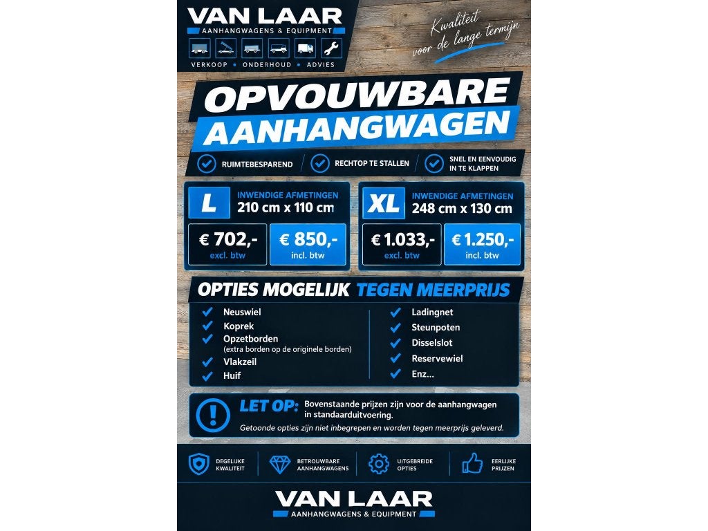 ACTIE opvouwbare inklapbare opklapbare kiepbare aanhangwagen, Niet ingevuld, Nieuw, Niet ingevuld, Niet ingevuld