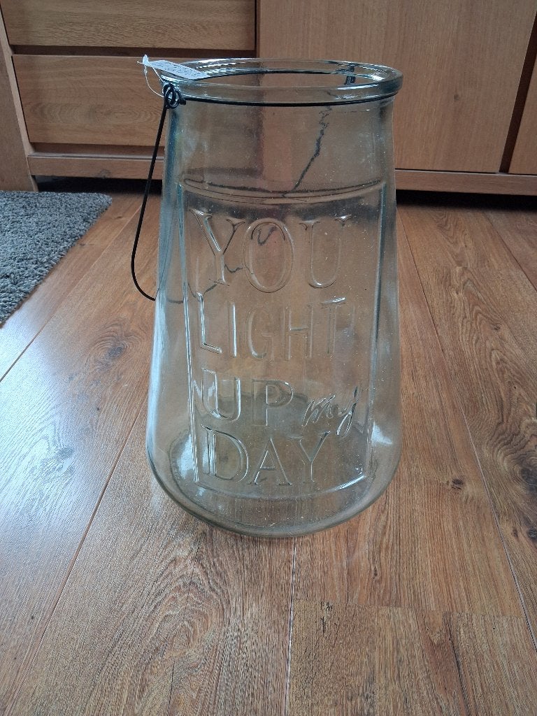 windlichten, Huis en Inrichting, Woonaccessoires | Kandelaars en Kaarsen, Ophalen, Windlicht, 37 cm, Glas