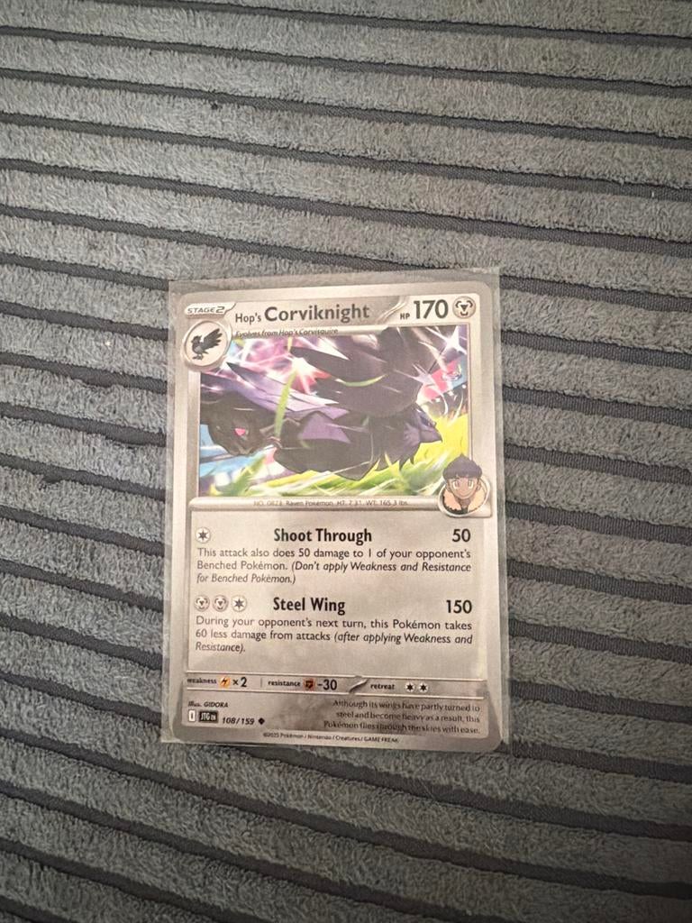 Hop's Corviknight Pokémon Kaart 108/159, Ophalen of Verzenden, Zo goed als nieuw, Losse kaart