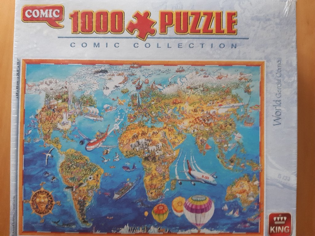 Komische puzzel 'World', Hobby en Vrije tijd, Denksport en Puzzels, Nieuw, Legpuzzel, 500 t/m 1500 stukjes, Ophalen of Verzenden