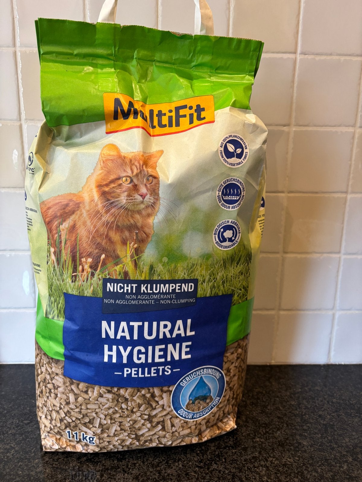 MultiFit Natural Hygiene Pellets 11kg, Dieren en Toebehoren, Kattenbakken, Ophalen of Verzenden, Zelfreinigend, Nieuw, Gesloten