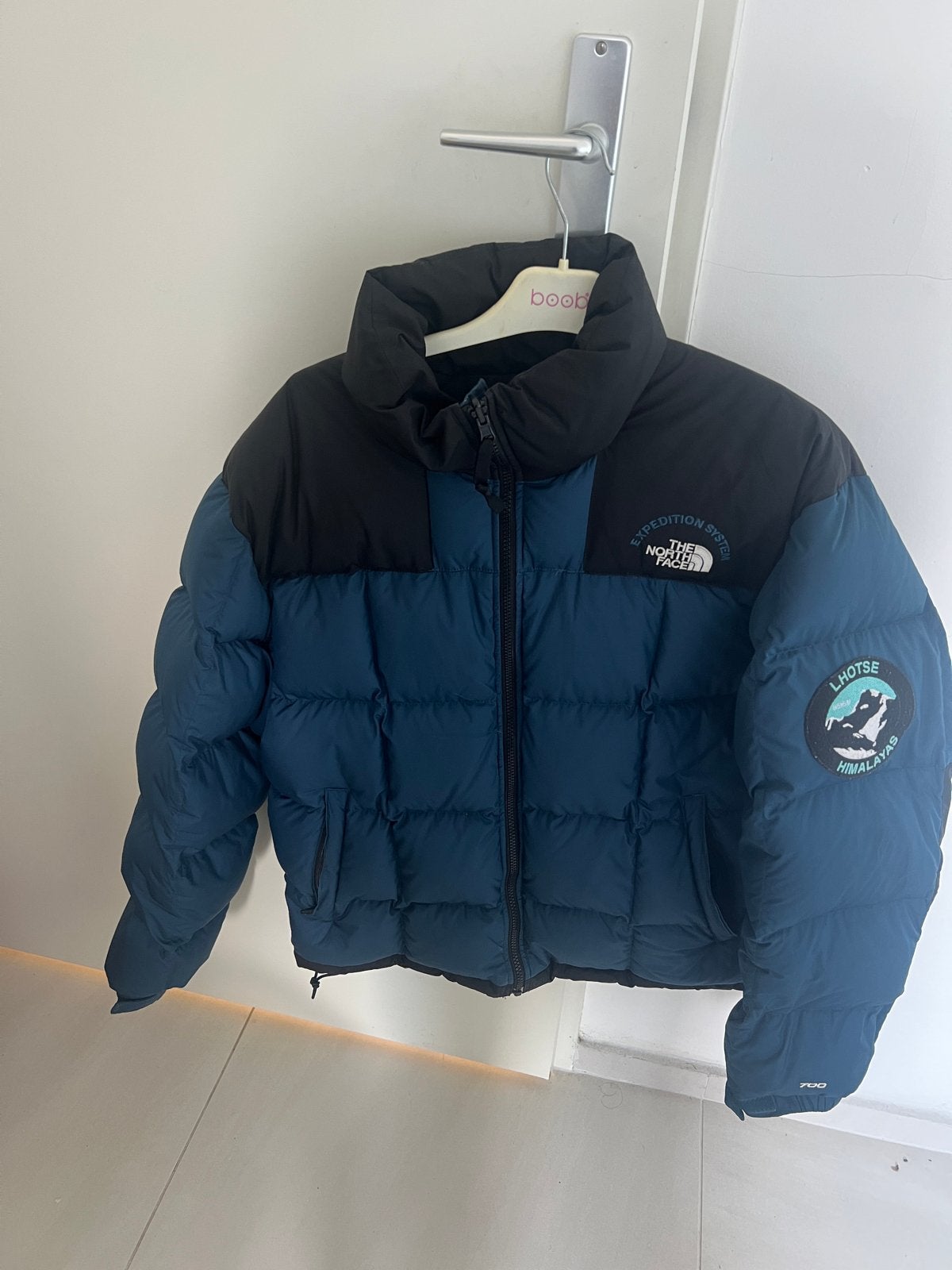 The North Face Lhotse Expedition System Puffer Jacket, Ophalen of Verzenden, Zo goed als nieuw, Maat 52/54 (L), Blauw