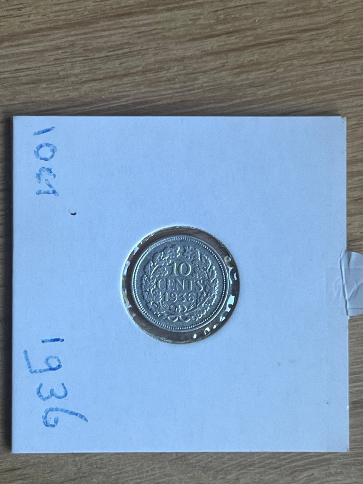 Zilveren dubbeltje Wilhelmina 1936, Ophalen, Zilver, 10 cent, Koningin Wilhelmina