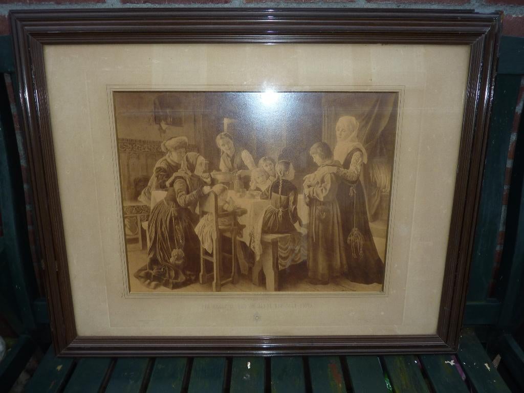 antiek zwaar schilderij luther prent, Ophalen of Verzenden