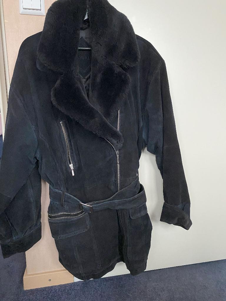 Winterjas Jas Casuals VenD Suede Echt Leer Zwart Maat 36 S, V&D, Zwart, Ophalen of Verzenden, Maat 36 (S)