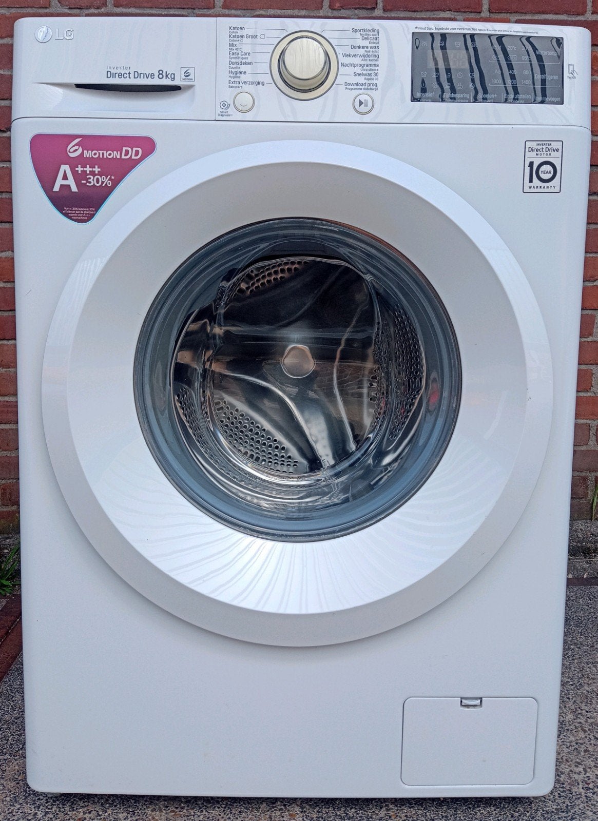 LG Direct Drive 8 KG wasmachine DEFECT!!, Ophalen, 1200 tot 1600 toeren, 85 tot 90 cm