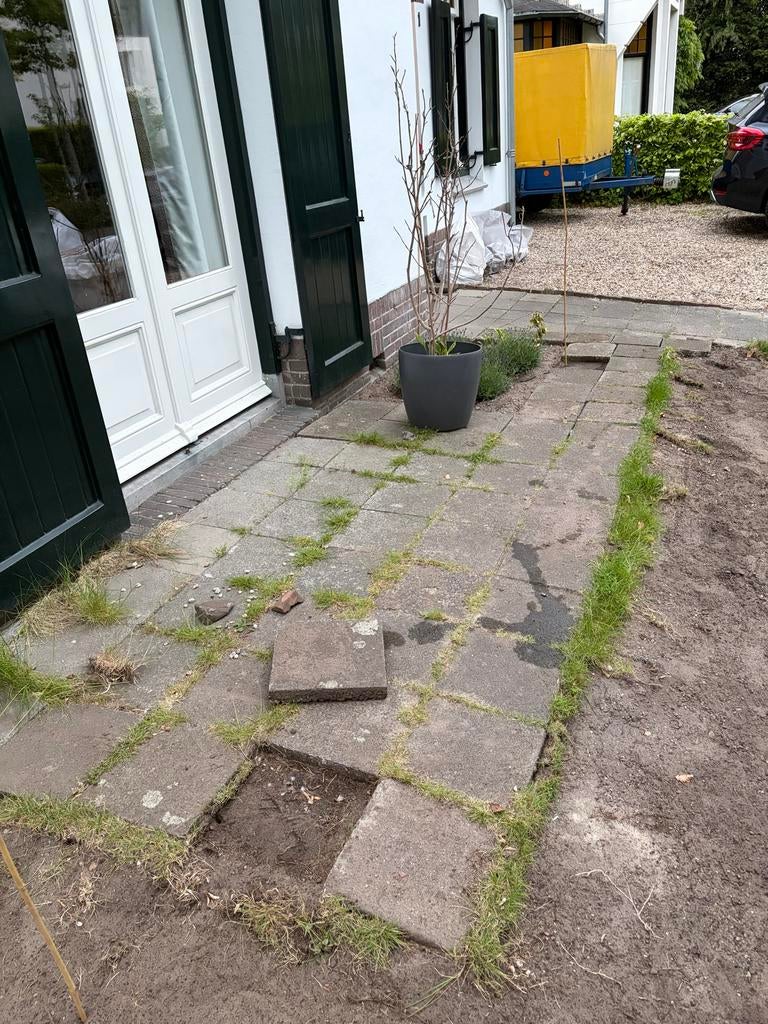 Gratis 50 stoeptegels 30x30x4,5cm, Tuin en Terras, Ophalen, 5 tot 10 m², Zo goed als nieuw, Beton